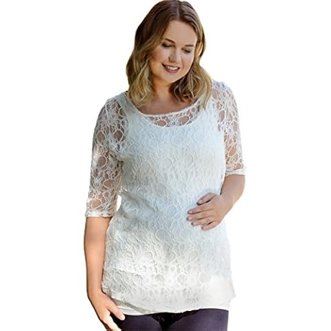Ivory Lace Maternity Top & Vest Set (18-20) Cover