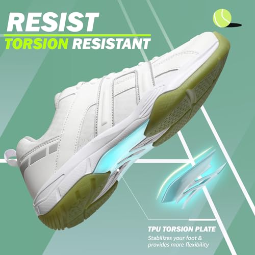 Image of ASHION Pickleball Shoes for Men Tennis Shoes Sneakers for All Court Racquetball Athletic Shoes for Racquet Sport | Arch Support