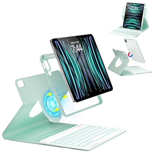 Image of OYEEICE Keyboard Case for iPad Air 5th /4th Pro 11 inch | 7-Color Backlit Detachable Wireless Keyboard Case with Pencil Holder, 360 Rotatable, Pro 4th /3rd /2nd /1st Gen