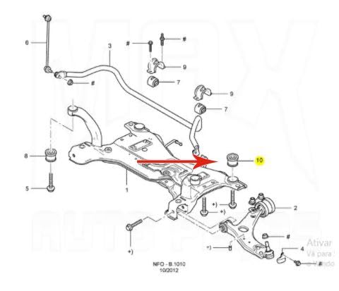 Lot de 2 douilles de bras oscillant arrière pour FORD Focus C-Max Mk2 et VOLVO S40 II V50 - 2