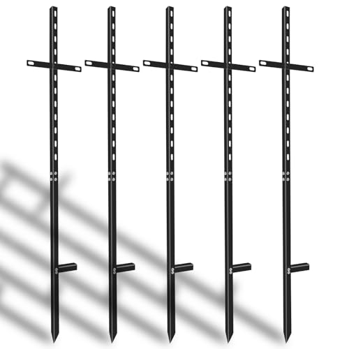 Hezaosth 5 Pcs 46 Inch Heavy Duty T-Bar Stakes