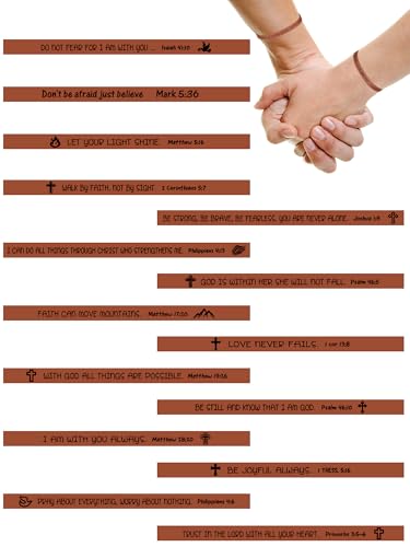 Image of Sureio 15 Pcs Christian Gift Bracelets for Women Men Inspirational Leather Religious Bible Verse God Faith Scripture Bracelet