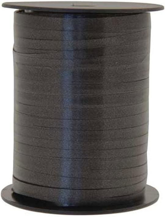 1x500m Black Satin Halloween Curling Balloon Ribbon