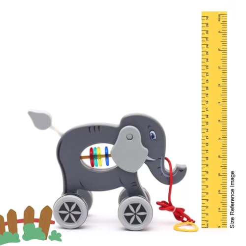 Image of Mini Steps Pull Along Elephant Toy - Baby & Toddler Walking Toy, Fun & Safe Play