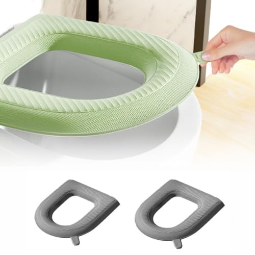 Waterproof Toilet Seat Cushion,New Toilet Seat Cover Pads, Reusable Waterproof EVA Toilet Seat Cushion, Padded Toilet Seat, Washable Toilet Cover Seat Pad for Home Hotel (2pcs Gray)