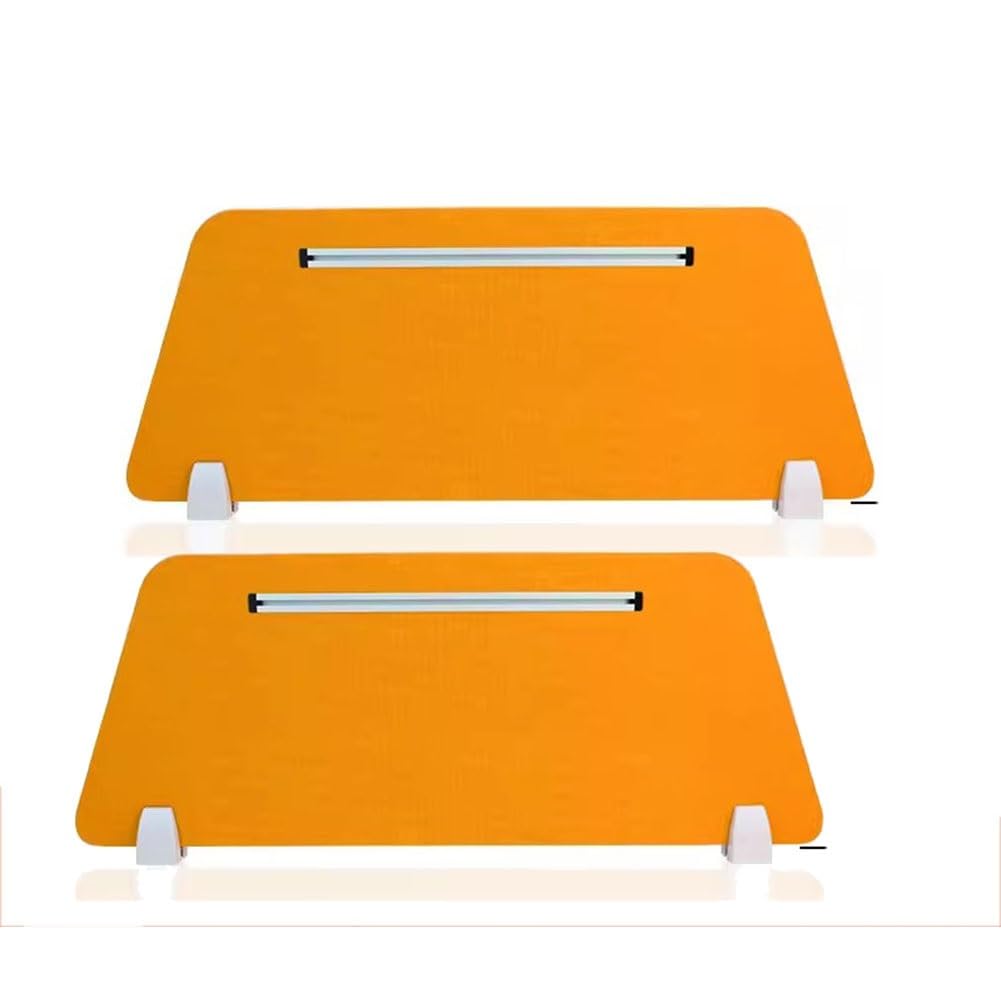 LWJSOCP Desk Privacy Divider, 2 PcsDesk Privacy Panel Desk Divider Acoustic Acoustic Partition Reduce Noise Visual Distractions, Slotted Partition Office(Orange,60X30cm)