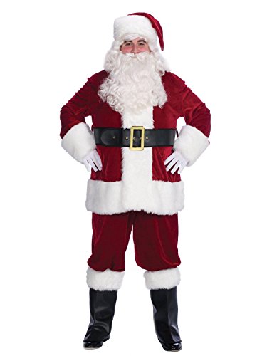 ADLT SANTA SUIT 10 PC VELVETEEN XL