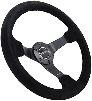 Miniatura 2 de NRG Innovations NRG-RST-036MB-S-BK - Volante reforzado de 3 pulgadas de profundidad, radio negro mate de 0.197 in, volante deportivo de 13.780 in,