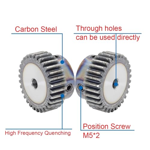Engrenage droit 1M30T en acier robuste pour motorisation de précision - 4