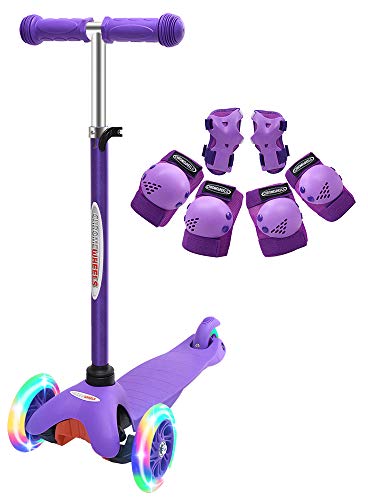 ChromeWheels Scooter for Kids, Deluxe 4 Adjustable Height 3 Wheels Glider with Kick