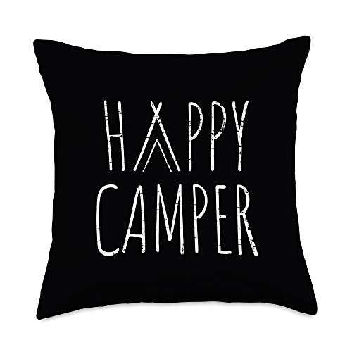 happy camper throw pillow