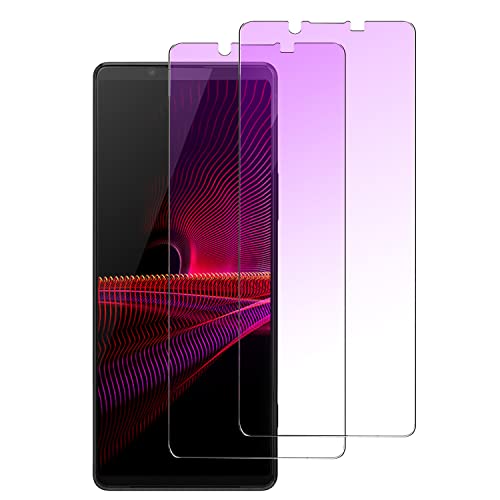 【ブルーライトカット】 Xperia1 III 用 ガラスフィルム ブルーライト SOG03 SO-51B フィルム 強化ガラス 保護フィルム 貼り付け簡単/指紋防止/硬度9H/2枚セット