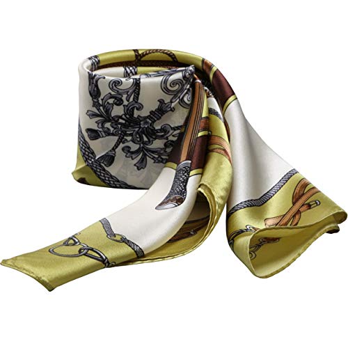 100% Silk Scarf Neckerchief Small Square Print Scarves Women