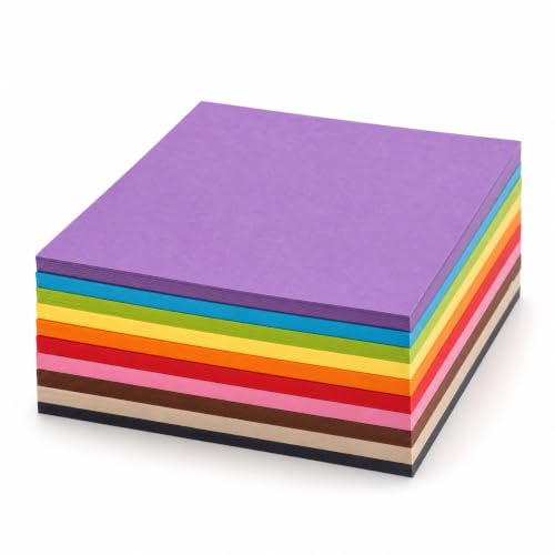 Papier Cartonné Couleur 30,5x30,5 cm pour scrapbooking, lot multicolore de 10 teintes assorties