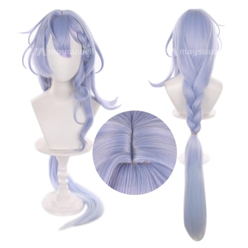 Image of Light Blue Gradient Lavender Cosplay Wig Women Men Halloween Cos