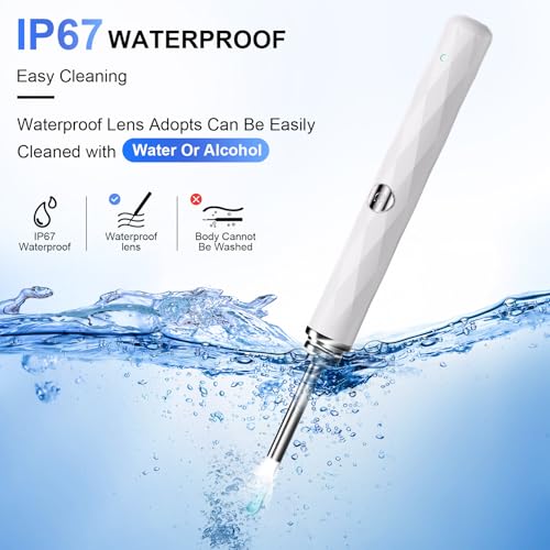Image of High-Definition Ear Wax Removal, Wireless Ear Cleaner, Safe and Gentle Ear Wax Removal Kit, Rechargeable Ear Cleaner with Camera and Light, Ear Cleaning Kit for Android and iOS (White)
