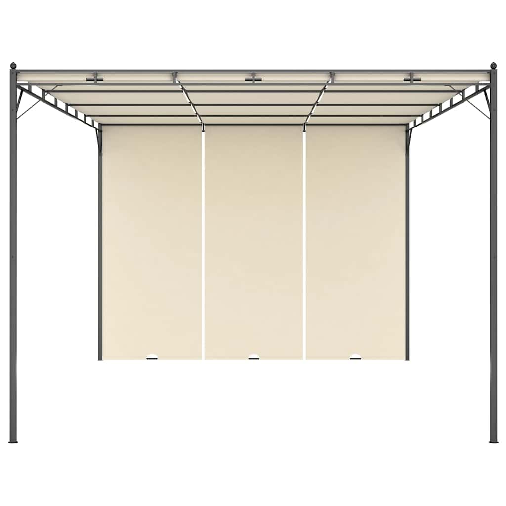 Pawilon ogrodowy z zasłoną boczną w kolorze kremowym 4x3x2,25 m