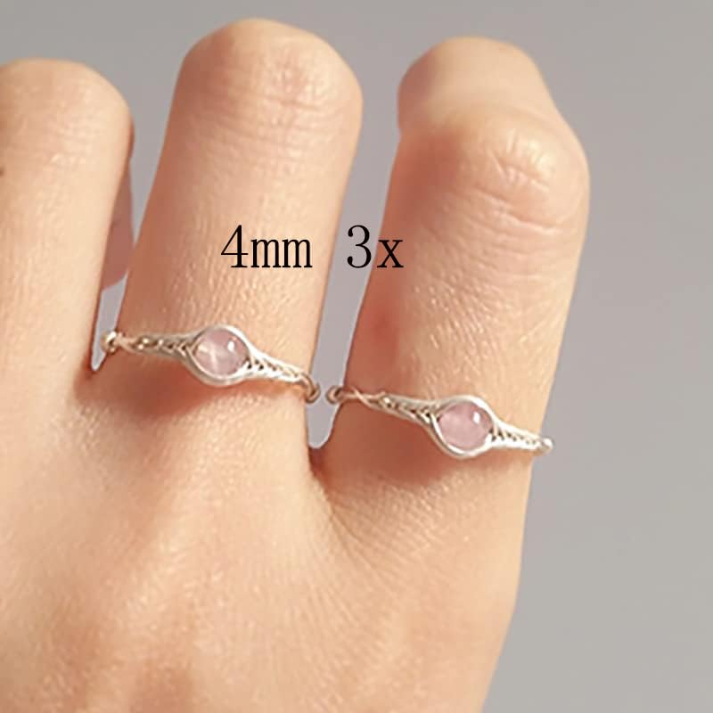 Miniatura 2 de Genuine Rose quartz ring sterling silver rings for women chakra healing crystals handmade by GRB ROY