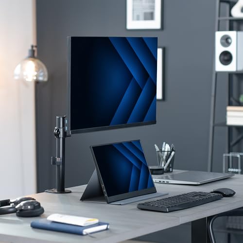 Image of VIVO Single Monitor Arm Mount for 17 to 32 inch Screens - Tension Height Adjustment, Full Articulating Tilt, Swivel, Heavy Duty VESA Stand with Desk C-clamp and Grommet Option STAND-V001K