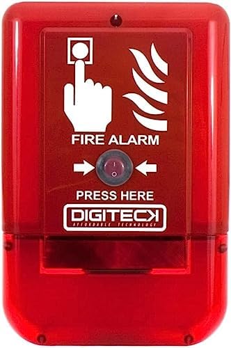 DIGITECK Plug&Play Site Alert Battery Operated Interlinkable Fire Alarm System LED Strobe Siren Horn Sound Weatherproof Outdoor Indoor