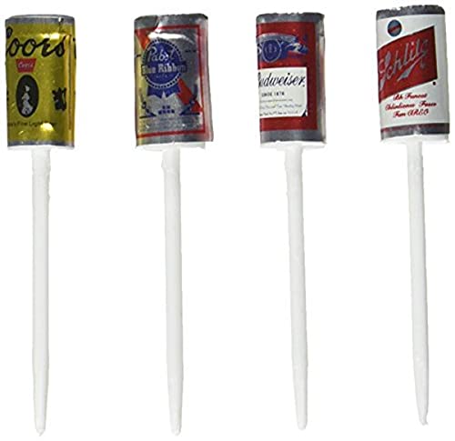 Oasis Supply Mini Beer Cans with Plastic Pick for Cake Decorating, 2.5-Inch, 12 pack
