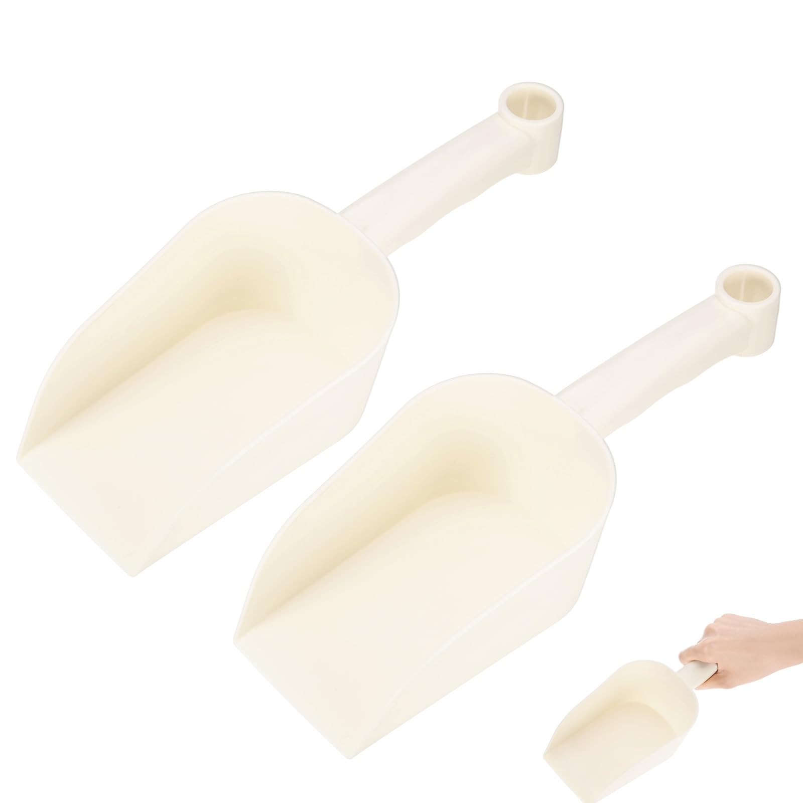M METERXITY 2-Pack Garden Shovel Trowel Hand Shovels, 31cm/12.2 Inch Plastic Gardening Tools for Digging, Transplanting, Soil Loosening and Planting, Ergonomic Handle [Light Beige]