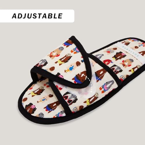Image of EUXTERPA Women Travel Slippers, Adjustable Ladies Slipper, Lightweight Easy Carry Foldable Travel Slippers with Storage Bag