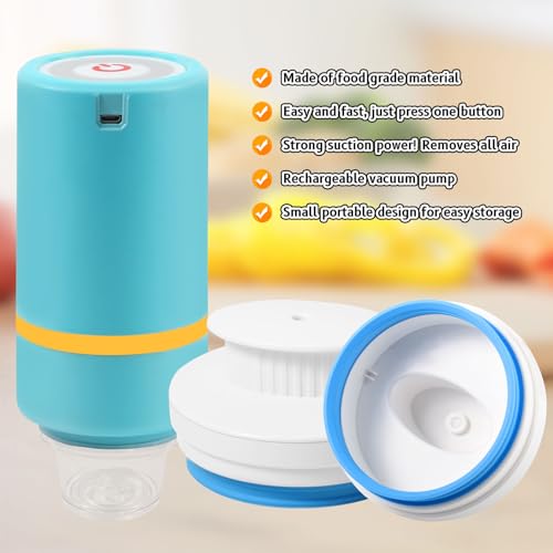 Image of Electric Mason Jar Vacuum Sealer Kit Fits Wide & Regular Mouth Canning Sealer Set Compatible with All FoodSaver Models, Vacuum Seal Containers Vacuum Zipper Bags