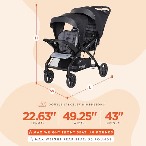 Baby Trend Sit N Stand Double Stroller 2.0 & Twin Travel System For Babies & Toddlers W/ 5 Pt Safety Harness thumb #2