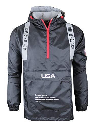 Image of SCREENSHOT Mens Streetwear Windbreaker Jacket - Lightweight Graphic Hoodie, Graffiti Hip Hop Urban Fashion Pullover Top