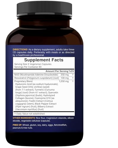 image for NatureBell NAD+ 1,500mg Per Serving, 240 Veggie Capsules | NMN Supplem