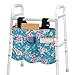 YUVAMAGIMO Cherry Blossom Walker Bag Organizer Large Capacity Rollator Storage with Multi Pockets Adjustable Straps Easy to Install Travel Pouch for Seniors Wheelchair Accessories Bag for Women