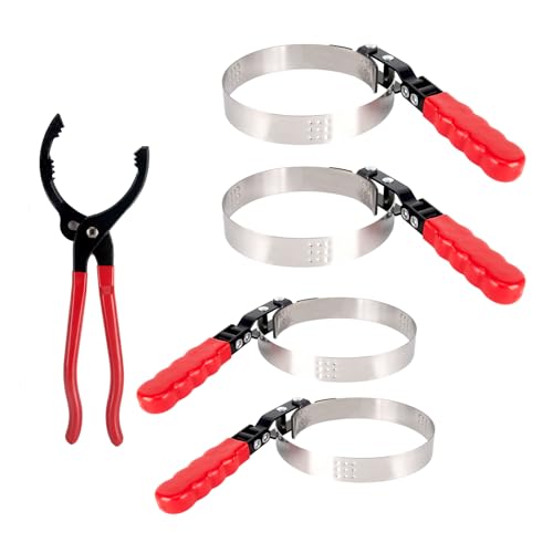 5-Piece Swivel Oil Filter Wrench Set & 12" Adjustable Oil Filter Pliers by GDHSWJ - Used condition - US$23.74