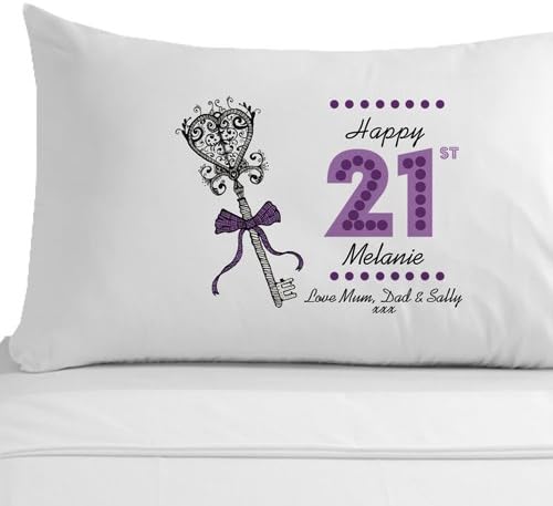 PTG Personalised Female 21st Birthday Key Pillowcase