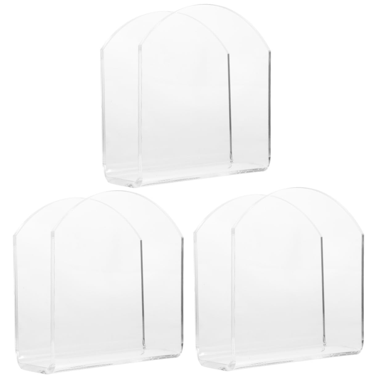 PartyKindom 3pcs Portatovaglioli Da Ristorante Western in Acrilico Trasparente Automatico Supporto Organizzatore Di Argenteria Mano Distributore Hardware Portapenne Da Scrivania Transparent