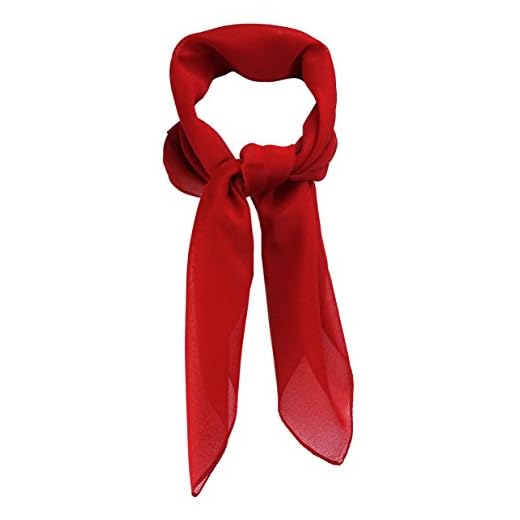 TigerTie Foulard en mousseline fine pour femme - Couleur unie - Dimensions : 58 x 58 cm, rouge, Taille Unique