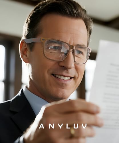Image of ANYLUV Blue Light Glasses Men, Relieve Eyestrain and Eye Protection, Al-Mg Metal Computer Blue Light Blocking Glasses