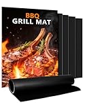 BBQ Grillmatte für Gasgrill, 5er Set Grillmatten Teflon Grillplatte,Antihaft Grill Matte Backmatte (50 * 40CM), Wiederverwendbar Grill Matten für Gasgrill, Verbesserter Backpapier PFOA-Fre