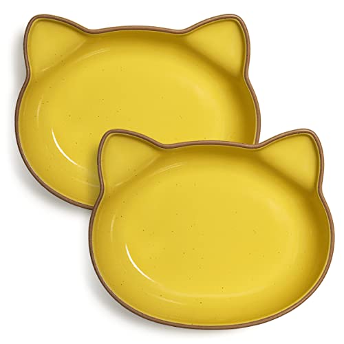 House of Daisy Ceramic Cat Bowls | Himalayan (Large), Set of 2 | Cute Cat Shaped | Food Safe for Cats or People | Snack, Fruit, Ice Cream, Nut, Lunch