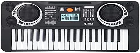 Kids Piano Keyboard, 37 Keys Portable Piano Early Learning Educational Electronic Music Keyboard Instrument Toys for Above 3 Years Old Boys and Girls, Black