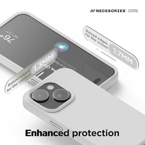 Image of Liquid Silicone Case Compatible for iPhone 15 White | Slim Back Cover | Soft Touch Bumper | Shockproof Drop Protection | Microfiber Cloth Inside | Sleek Solid Design