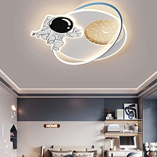 Qendsx Luz De Techo Led De Astronauta con Control Remoto Dimmable, 56w Led Techo Luz 3000k-6000k, Luz De Techo De Iluminación Indirecta para Dormitorio, Habitación para Niños, Cocina, Comedor Cover