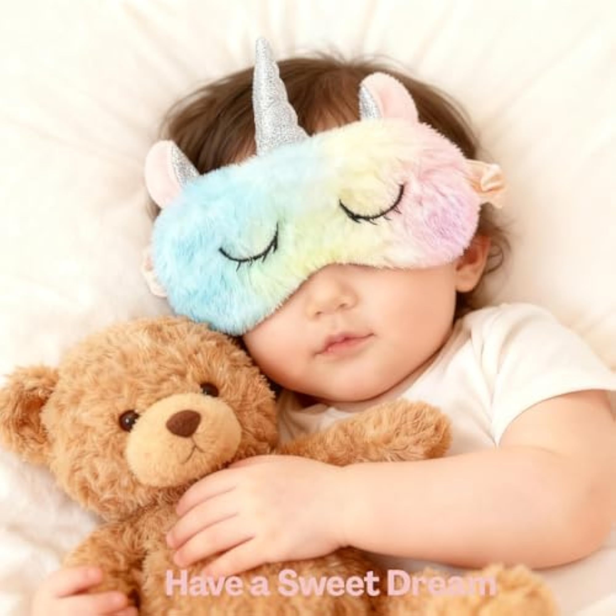 Plush Eye Mask for Sleeping, Soft Sleep Mask for Girls