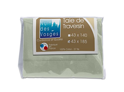 Nuit des Vosges 2187915 Cotoval Taie de Traversin Uni Coton Gris Souris 43 x 185 cm Cover