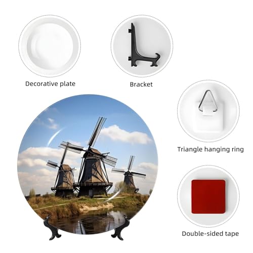 Assiette décorative en céramique de 25,4 cm avec support pour bureau - 5
