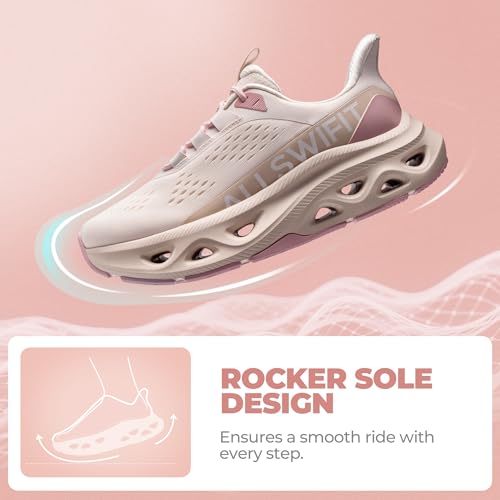 Image of ALLSWIFIT Women's Slip On Walking Shoes Cushioning Hands Free Non Slip Breathable Comfort Workout Running Jogging Gym Athletic Tennis MoveSlide Fashion Sneakers