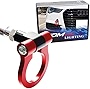 iJDMTOY Red Track Racing Style Tow Hook Ring Compatible with 2008-up Audi A4 A5 A6 A7 S4 S5 S6 S7, Made of Light Weight CNC Aluminum