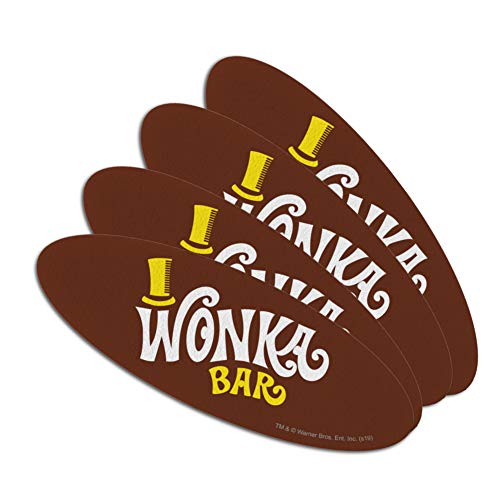 Willy Wonka and the Chocolate Factory Wonka Bar Logo Double-Sided Oval Nail File Emery Board Set 4 Pack