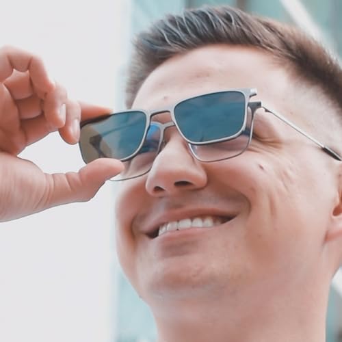 Magnetic Glasses - Ultra Magnetic Lenses, Metal Frame with 2 Interchangeable Lenses (Yellow & Black) + Case4