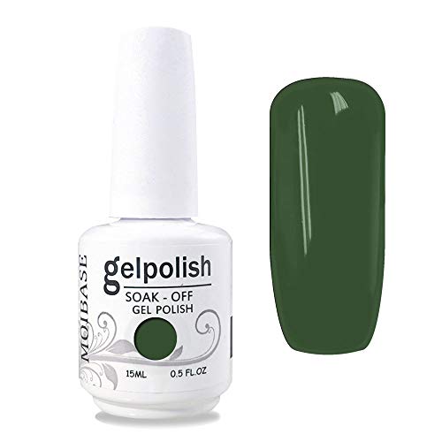 MOIBASE 15ml Soak Off Gel Polish Lacquer Nail Art UV LED Manicure Varnish 15ml Army Green 1436